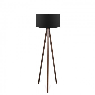 Φωτιστικό δαπέδου PWL-1059 Ε27 καρυδί-μαύρο Φ38x140εκ Υλικό: MDF - FABRIC 202-000002