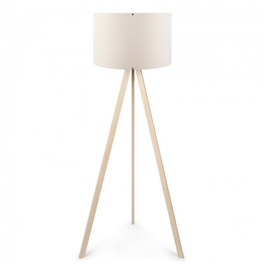 Φωτιστικό δαπέδου PWL-1060 Ε27 φυσικό-κρεμ Φ38x140εκ Υλικό: MDF - FABRIC 202-000007