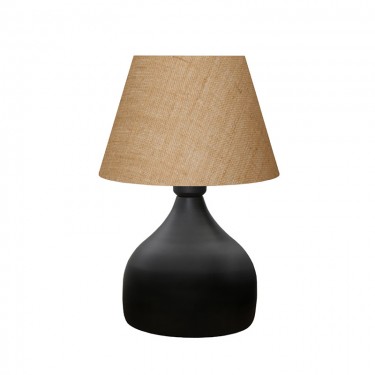 Επιτραπέζιο φωτιστικό PWL-1068 Ε27 γιούτα μαύρο-μπεζ Φ22x32εκ Υλικό: METAL - JUTE 202-000024