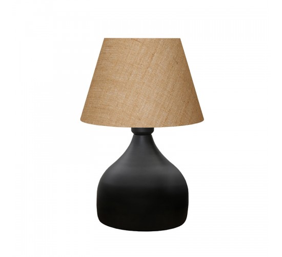 Επιτραπέζιο φωτιστικό PWL-1068 Ε27 γιούτα μαύρο-μπεζ Φ22x32εκ Υλικό: METAL - JUTE 202-000024