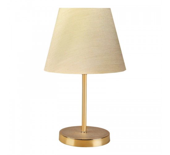 Επιτραπέζιο φωτιστικό PWL-1074 Ε27 μπεζ-χρυσό Φ22x37εκ Υλικό: METAL - PVC 202-000036