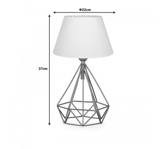 Επιτραπέζιο φωτιστικό PWL-1080 Ε27 λευκό-χρυσό 22x22x37εκ Υλικό: FABRIC - METAL 202-000046
