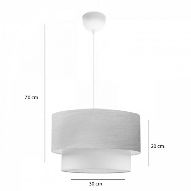 Φωτιστικό οροφής μονόφωτο PWL-1087 Ε27 μπεζ χρυσό-εκρού Φ30x20εκ Υλικό: METAL - FABRIC - PVC 202-000057