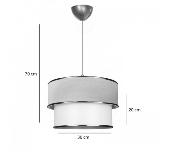 Φωτιστικό οροφής μονόφωτο PWL-1089 Ε27 εκρού-χρυσό Φ30x20εκ Υλικό: METAL - FABRIC - PVC 202-000063