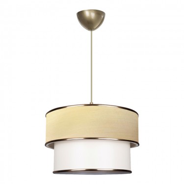 Φωτιστικό οροφής μονόφωτο PWL-1089 Ε27 εκρού-χρυσό Φ30x20εκ Υλικό: METAL - FABRIC - PVC 202-000063