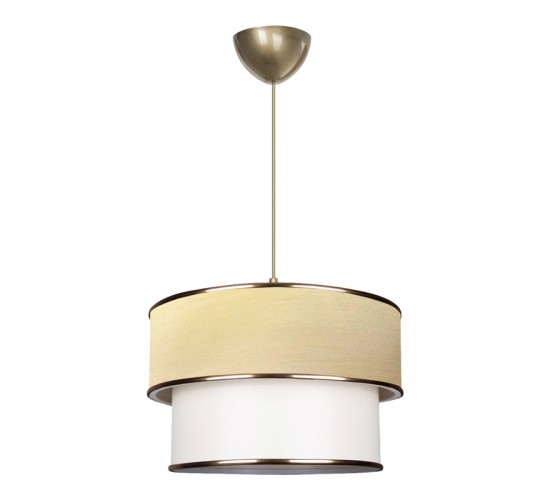 Φωτιστικό οροφής μονόφωτο PWL-1089 Ε27 εκρού-χρυσό Φ30x20εκ Υλικό: METAL - FABRIC - PVC 202-000063