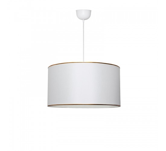 Φωτιστικό οροφής μονόφωτο PWL-1091 Ε27 λευκό-χρυσό Φ38x21εκ Υλικό: FABRIC 202-000067