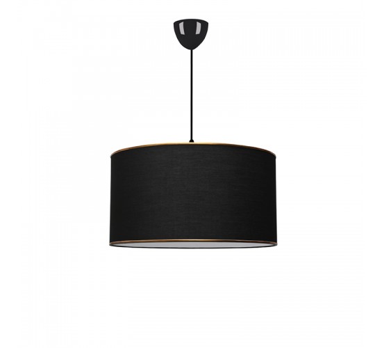 Φωτιστικό οροφής μονόφωτο PWL-1091 Ε27 μαύρο Φ38x21εκ Υλικό: FABRIC 202-000068