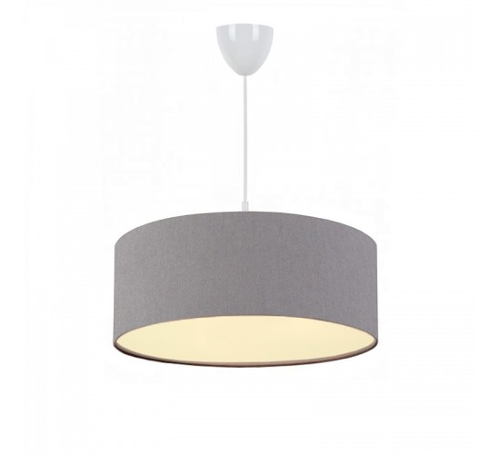 Φωτιστικό οροφής μονόφωτο PWL-1091 Ε27 γκρι Φ38x21εκ Υλικό: FABRIC 202-000069