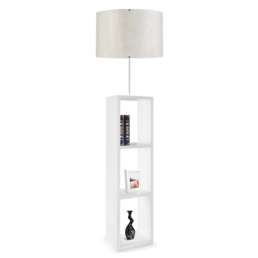 Φωτιστικό δαπέδου PWL-1100 Ε27 λευκό Φ38x150εκ Υλικό: METAL - FABRIC - MDF 202-000087