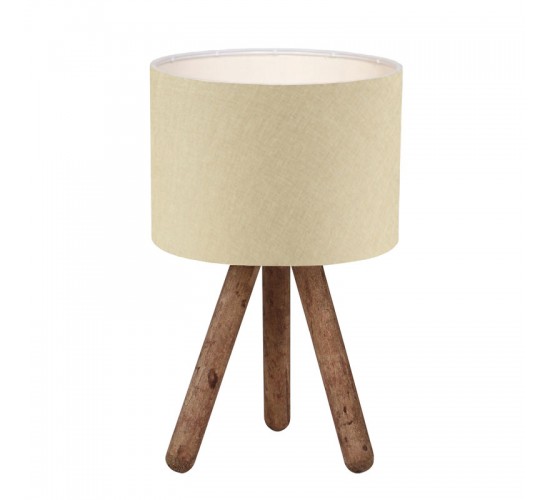 Επιτραπέζιο φωτιστικό PWL-1151 Ε27 μπεζ-καρυδί Φ19x32εκ Υλικό: FABRIC 202-000104