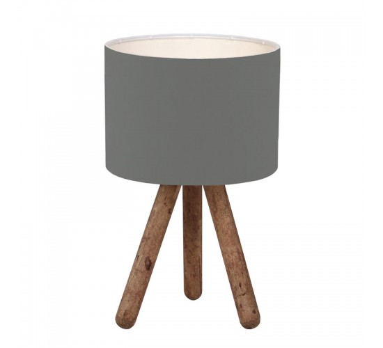 Επιτραπέζιο φωτιστικό PWL-1151 Ε27 ανθρακί-καρυδί Φ19x32εκ Υλικό: FABRIC 202-000105