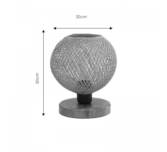 Επιτραπέζιο φωτιστικό Povilia μπεζ-μαύρο Φ20x30εκ Υλικό: PP - WOOD 202-000113