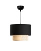 Φωτιστικό οροφής Fersa μαύρο-φυσικό Φ30x20εκ Υλικό: FABRIC - PP 202-000119