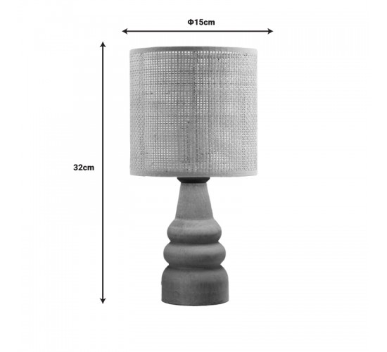 Επιτραπέζιο φωτιστικό Salpe ξύλο οξιάς και pe rattan σε φυσικό χρώμα Φ15x32εκ Υλικό: WOOD - PE RATTAN 202-000129