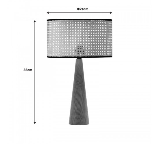 Επιτραπέζιο φωτιστικό Retroa ξύλο οξιάς και pe rattan σε φυσικό χρώμα Φ24x38εκ Υλικό: WOOD - PE RATTAN 202-000130