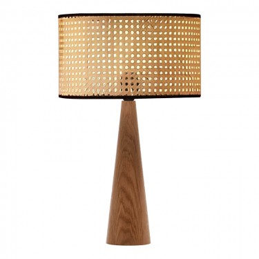 Επιτραπέζιο φωτιστικό Retroa ξύλο οξιάς και pe rattan σε φυσικό χρώμα Φ24x38εκ Υλικό: WOOD - PE RATTAN 202-000130