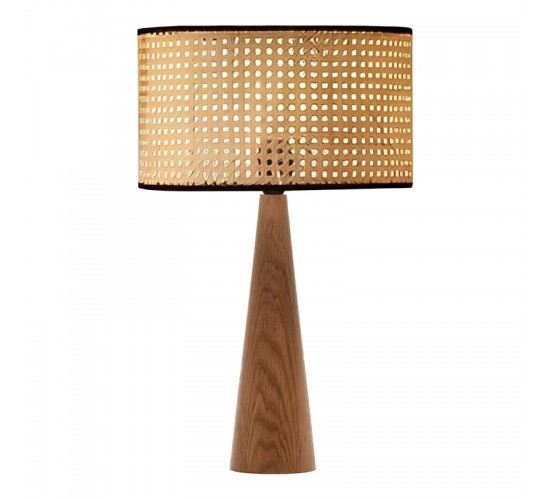 Επιτραπέζιο φωτιστικό Retroa ξύλο οξιάς και pe rattan σε φυσικό χρώμα Φ24x38εκ Υλικό: WOOD - PE RATTAN 202-000130