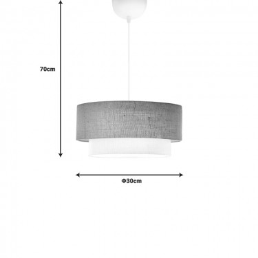 Φωτιστικό οροφής Sombre γιούτα και ύφασμα σε μπεζ-εκρού χρώμα Φ30x15εκ Υλικό: FABRIC - PP - JUTE 202-000131