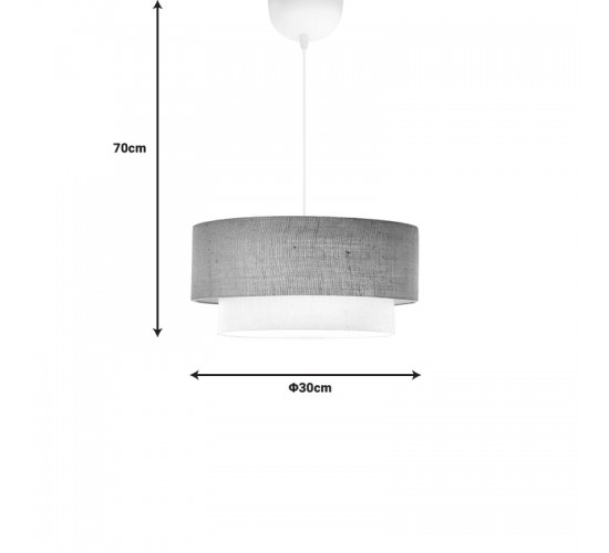 Φωτιστικό οροφής Sombre γιούτα και ύφασμα σε μπεζ-εκρού χρώμα Φ30x15εκ Υλικό: FABRIC - PP - JUTE 202-000131