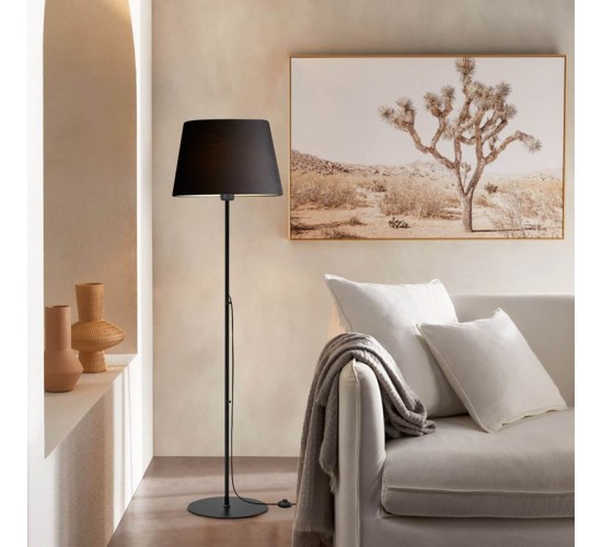 Φωτιστικό δαπέδου Lumider Ε27 μέταλλο-ύφασμα μαύρο Φ35x152εκ Υλικό: FABRIC & PVC - METAL 202-000140