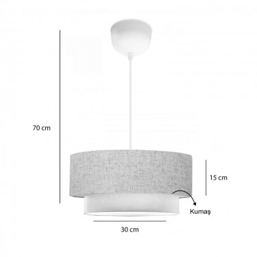 Φωτιστικό οροφής Sombre ύφασμα σε κρεμα χρώμα Φ30x15εκ Υλικό: FABRIC - PVC 202-000147