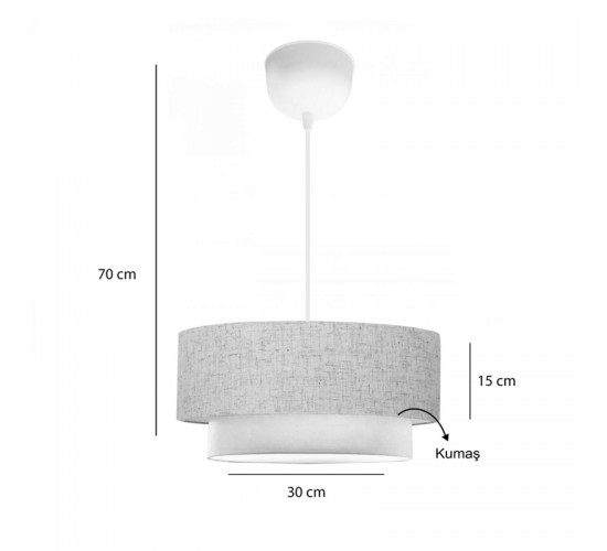 Φωτιστικό οροφής Sombre ύφασμα σε κρεμα χρώμα Φ30x15εκ Υλικό: FABRIC - PVC 202-000147