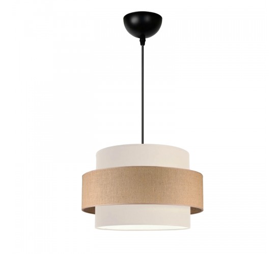 Φωτιστικό οροφής Fozy ύφασμα σε κρέμα-φυσικό απόχρωση Φ30x22εκ Υλικό: FABRIC - PVC - JUTE 202-000148