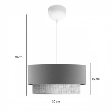 Φωτιστικό οροφής Sombre ύφασμα σε γκρι-κίτρινο απόχρωση Φ30x15εκ Υλικό: FABRIC - PVC 202-000150