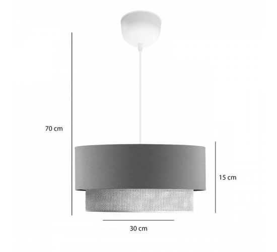 Φωτιστικό οροφής Sombre ύφασμα σε γκρι-κίτρινο απόχρωση Φ30x15εκ Υλικό: FABRIC - PVC 202-000150