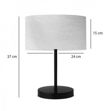 Επιτραπέζιο φωτιστικό Roojee Ε27 σε μπεζ-μαύρο απόχρωση Φ24x37εκ Υλικό: Fabric - Pvc - Metal - Plastic 202-000158