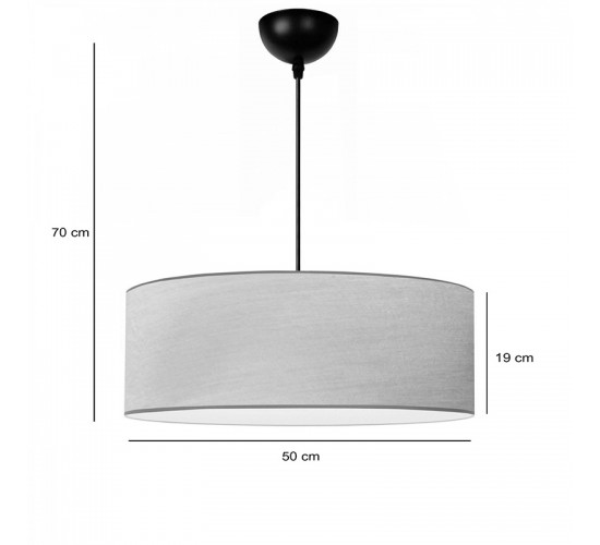 Φωτιστικό οροφής Rufio Ε27 σε καφέ-κρέμα απόχρωση Φ50x20εκ Υλικό: PVC - FABRIC 202-000160