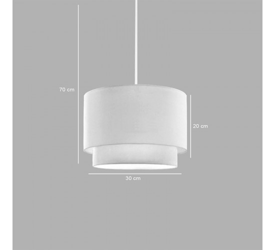 Φωτιστικό οροφής Tachi Ε27 ύφασμα-pvc σε κρεμ απόχρωση Φ30x20εκ Υλικό: PVC - FABRIC 202-000164