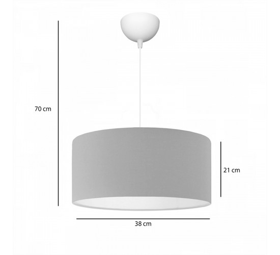 Φωτιστικό οροφής μονόφωτο PWL-1091 Ε27 σε μπεζ απόχρωση Φ38x21εκ Υλικό: FABRIC - PVC 202-000166