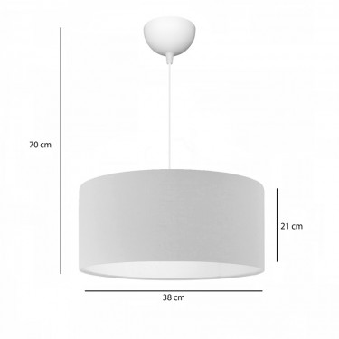 Φωτιστικό οροφής μονόφωτο PWL-1091 Ε27 σε κρέμα απόχρωση Φ38x21εκ Υλικό: FABRIC - PVC 202-000167