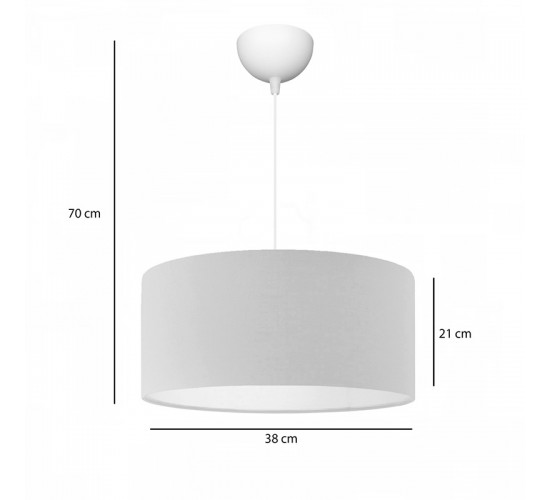 Φωτιστικό οροφής μονόφωτο PWL-1091 Ε27 σε κρέμα απόχρωση Φ38x21εκ Υλικό: FABRIC - PVC 202-000167