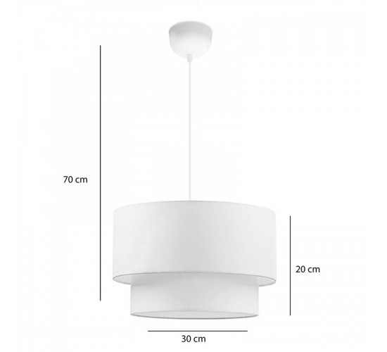 Φωτιστικό οροφής Tachi Ε27 ύφασμα σε κρεμ απόχρωση Φ30x20εκ Υλικό: FABRIC 202-000168