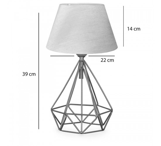 Επιτραπέζιο φωτιστικό PWL-1080 Ε27 μπεζ-χρυσό Φ22x39εκ Υλικό: FABRIC - METAL 202-000180