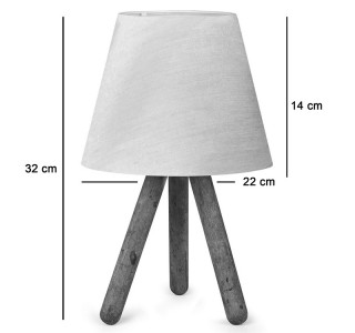 Επιτραπέζιο φωτιστικό PWL-1071 Ε27 μπεζ -καρυδί Φ22x32εκ Υλικό: MDF - PVC - FABRIC 202-000181