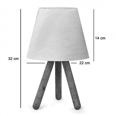 Επιτραπέζιο φωτιστικό PWL-1071 Ε27 μπεζ -καρυδί Φ22x32εκ Υλικό: MDF - PVC - FABRIC 202-000181