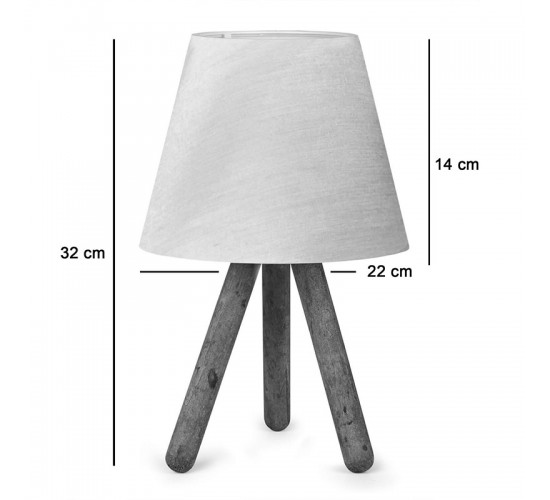 Επιτραπέζιο φωτιστικό PWL-1071 Ε27 μπεζ -καρυδί Φ22x32εκ Υλικό: MDF - PVC - FABRIC 202-000181