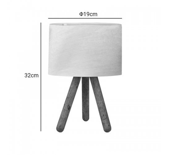 Επιτραπέζιο φωτιστικό PWL-1071 Ι Ε27 μπεζ -καρυδί Φ19x32εκ Υλικό: MDF - PVC - FABRIC 202-000182