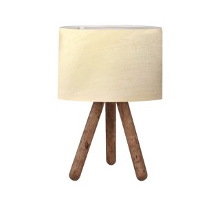 Επιτραπέζιο φωτιστικό PWL-1071 Ι Ε27 μπεζ -καρυδί Φ19x32εκ Υλικό: MDF - PVC - FABRIC 202-000182