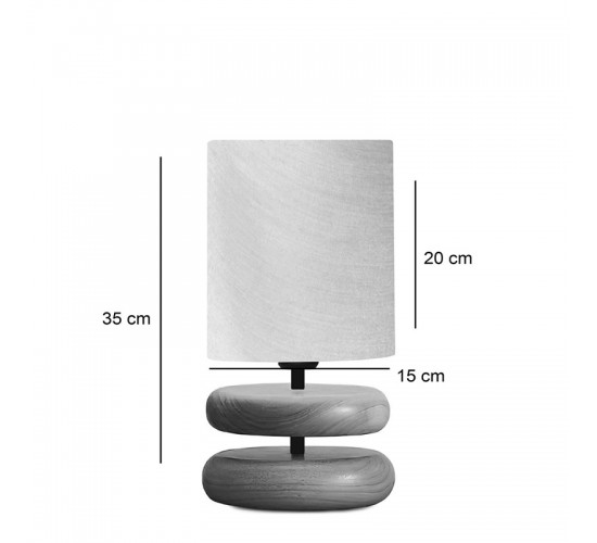 Επιτραπέζιο φωτιστικό Clarion Ε14 μπεζ -καρυδί Φ15x35εκ Υλικό: MDF - PVC - FABRIC 202-000183