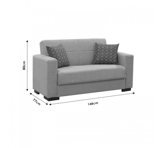 Kαναπές κρεβάτι Vox 2θέσιος ύφασμα βελουτέ μπεζ-μόκα 148x77x80εκ Υλικό: FABRIC - SPRING - POPLAR WOOD 213-000004