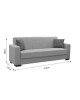 Kαναπές κρεβάτι Vox 3θέσιος ύφασμα βελουτέ μαύρο 212x77x80εκ Υλικό: FABRIC - SPRING - POPLAR WOOD 213-000005