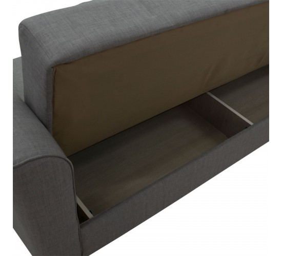Kαναπές κρεβάτι Asma 3θέσιος ύφασμα γκρι 217x76x85εκ Υλικό: FABRIC - SPRING - POPLAR WOOD 213-000007