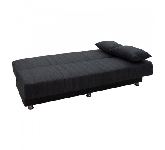 Kαναπές κρεβάτι Romina 3θέσιος ύφασμα ανθρακί 180x75x80εκ Υλικό: FABRIC - SPRING - POPLAR WOOD 213-000013