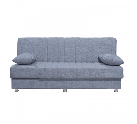 Kαναπές κρεβάτι Romina 3θέσιος ύφασμα γκρι 180x75x80εκ Υλικό: FABRIC - SPRING - POPLAR WOOD 213-000014