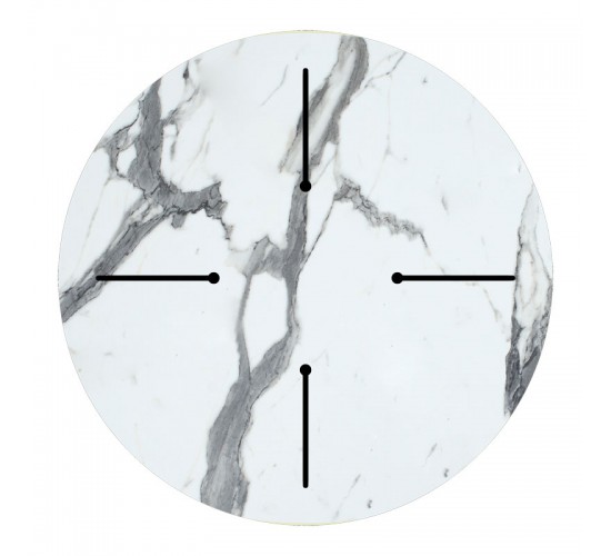 Επιφάνεια τραπεζιού Melody HPL λευκό μαρμάρου Φ60εκ πάχους 12mm Υλικό: HPL 215-000004